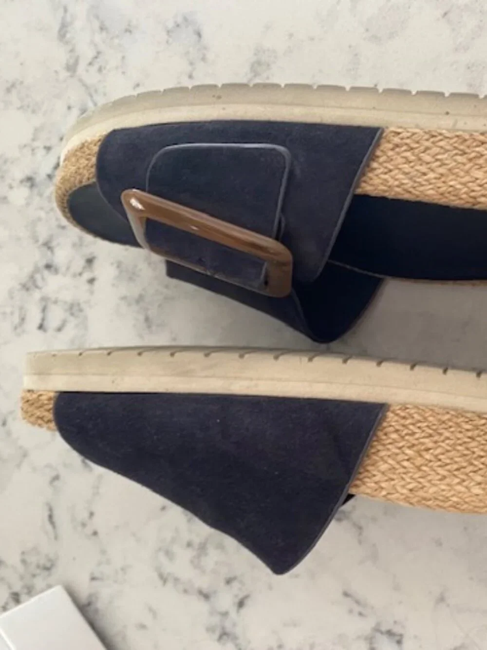 Vince Grant Coastal navy slide sandal 7B